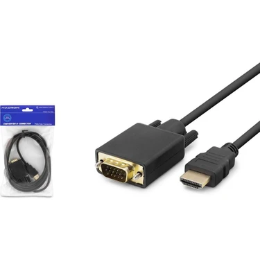 Hadron HDMI To Vga  Kablo Yüksek Kalite Ses ve Görüntü Aktarımı 1.5 Metre Dayanıklı