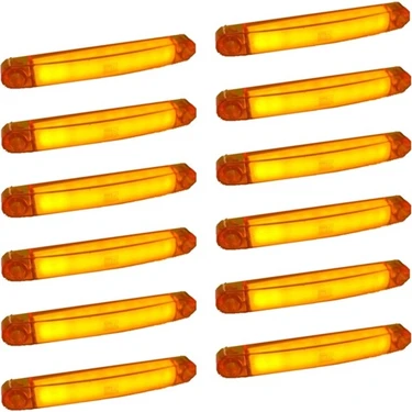 Reycar 12 Adet Neon Parmak LED Lamba Slim Model Turuncu 12-24