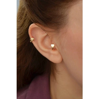 Sacce Scarves & Accessories Kalp Tragus Piercing Helix Kıkırdak
