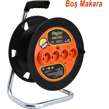 Bylion Boş Makara Sarım Makarası Kapaksız 4 Prizli Seyyar Kablo