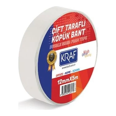 Kraf 5012G Çift Taraflı Köpük Bant 12 mm x 5
