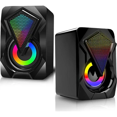 UltraTekno Rgb Işıklı Gaming Pc Bilgisayar Hoparlörü 1+1 Speaker