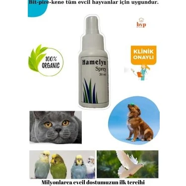Hamelyn 30ML Kedi Pire Sprey Bit Kene Karınca Sivrisinek Köpek Tavşan