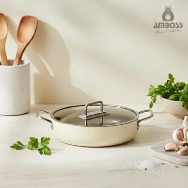 Amboss Sera Nova Doğal Seramik Basık Tencere 24 cm 2.8 Litre –
