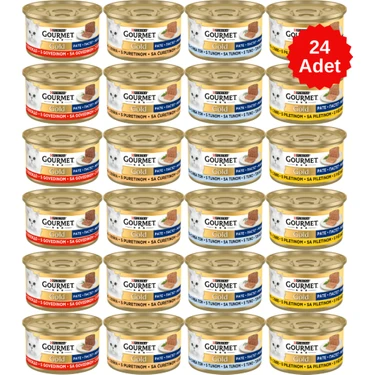 Gourmet Gold Karışık Kıyılmış Kedi Konserve Maması 85 gr 24