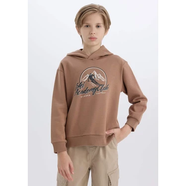 DeFacto Kapüşonlu Baskılı Sweatshirt Erkek Çocuk
