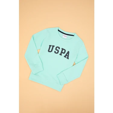 U.S. Polo Assn. Erkek Çocuk Yeşil Basic Bisiklet Yaka Sweatshirt