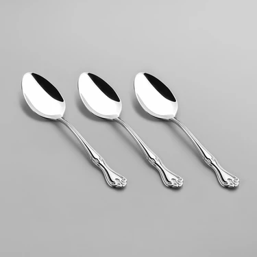 Nehir Lalezar Sade 12 Parça Çay Kaşık Seti Gümüş Renk Ergonomik Kullanım Paslanmaz