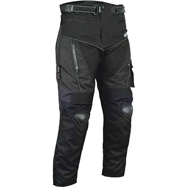 Prosev Titanyum Koruma Özellikli 4 Mevsim Motosiklet Pantolonu Siyah Kumaş 4XL