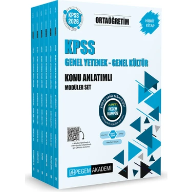 Pegem Akademi Yayıncılık 2026 KPSS Ortaöğretim Konu Anlatımlı Modüler Set Genel Yetenek 1.