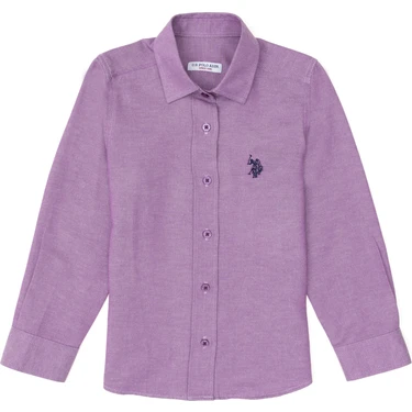 U.S. Polo Assn. Kız Çocuk Menekşe Gömlek Desenli