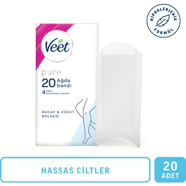 Veet Pure Hipoalerjenik Sir Ağda Bandı Bacak & Vücut Bölgesi