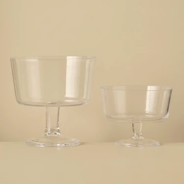 Bella Maison Alis Şeffaf Cam Sunum Standı 20 cm ve 17 cm Boyutlarında 2'li Şık Servis