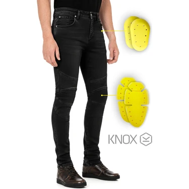 The Biker Jeans Evolution Flexi Smoky Black Korumalı Motosiklet Kot
