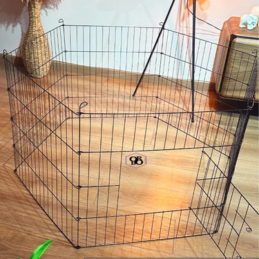 Orbo-Hexagon Köpek Çiti  61  x 61 Cm- 6 Parça Panel Oyun Eğitim Alanı- Siyah