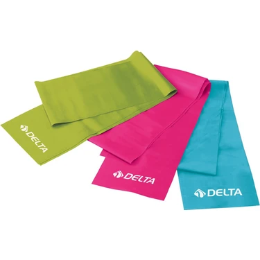 Delta 3 'lü Pilates Bandı  150 cm x 15 cm Egzersiz Direnç Lastiği (Uç Kısmı