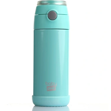 Baby Plus 350 ml Paslanmaz Çelik Sızdırmaz Tek Tuşla Açılan BPA PVC Fitalatsız Çocuk Matara 3+