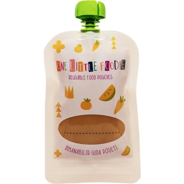 One Little Foodie Yıkanabilir Gıda Poşeti 150 ml 5'li Set ( 6 Ay Üzeri Bebekler