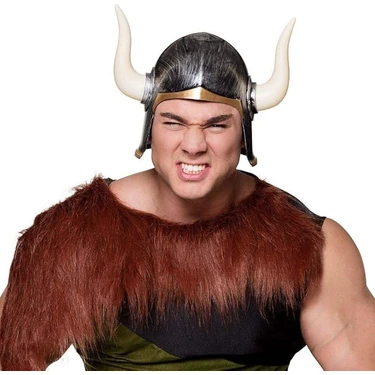Epilons Mega Boynuzlu Viking Ivar Kaskı Eskitilmiş Desen Gümüş