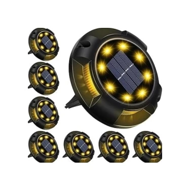 Selfbuysell 4'lü Solar Panelli Kazıklı Zemin Solar Ledi 8+4 LED Gün