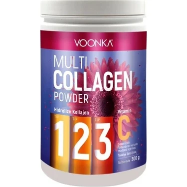 Voonka Multi Collagen Powder Tip 1 2 3 Vitamin C 300 gr Hidrolize