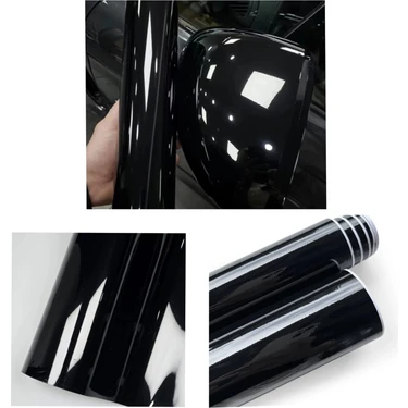 Esemiz Piano Black Siyah Hava Kanallı Parlak Koruma Jelatinli Folyo 50CM x 2