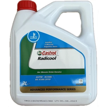 Castrol Radicool Antifriz 3 Litre Mavi - Yüksek Performanslı Motor Koruma ve Uzun Süreli Soğutma