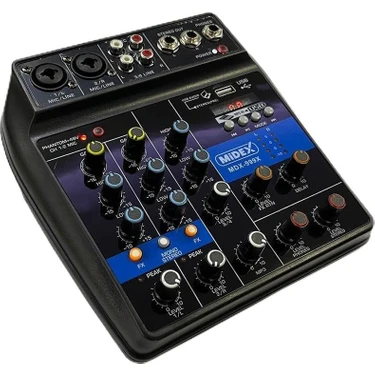 Braventa Collection Midex MDX-04FXU Ses Mikseri Stüdyo Kayıt Için 5 Kanal Ses Kartlı +48V Phantomlu