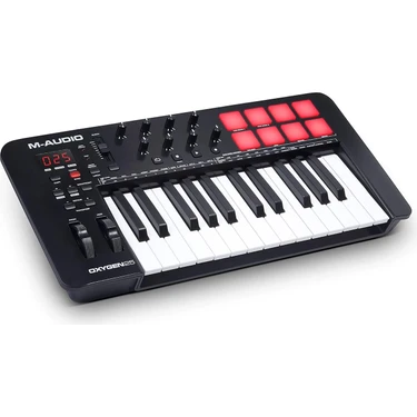 Braventa Collection M-Audio Oxygen 25 V – 25 Tuşlu USB Mıdı Klavye Denetleyicisi, Beat Pad'li,