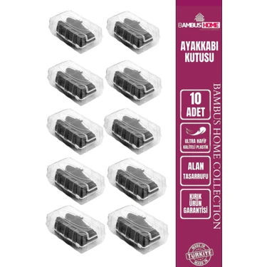 Bambus Home 10'lu Şeffaf Kadın Ayakkabı