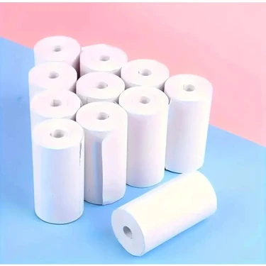 NorthAK 10 Adet Mini Yazıcı Kâğıdı Termal Rulo - Beyaz Mini Yazıcı Rulosu 56MM Yağışkansız