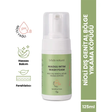 Bade Natural Nioli Yağlı Dış Genital Bölge Yıkama Köpüğü Ph 3.8 %100 Doğal 125