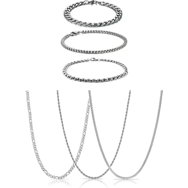 The Collection 6'lı Set 3 Bileklik 3 Kolye (Kolye ve Bileklik