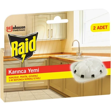 Raid Kokusuz Karınca Yemi - Uzun Süreli Etki, 3 g × 2 Adet, Pratik Kullanım ve Hızlı Sonuç için