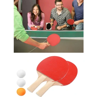 Ping Pong Masa Tenisi Seti Tenis Raketi Seti 2 Raket + 3 Ping Pong Topu Spor