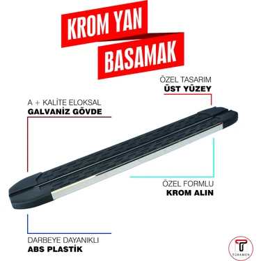 Türkmen Peugeot 2008 2 Krom Yan Basamak 183 cm 2020