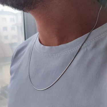 The Steel Paslanmaz Çelik İtalyan Yılan Gümüş Zincir