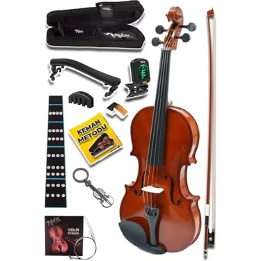 Midex CVL-744-PAK Profesyonel 4/4 Full Keman Seti (Yastık Tuner Tel Susturucu Reçine Çanta